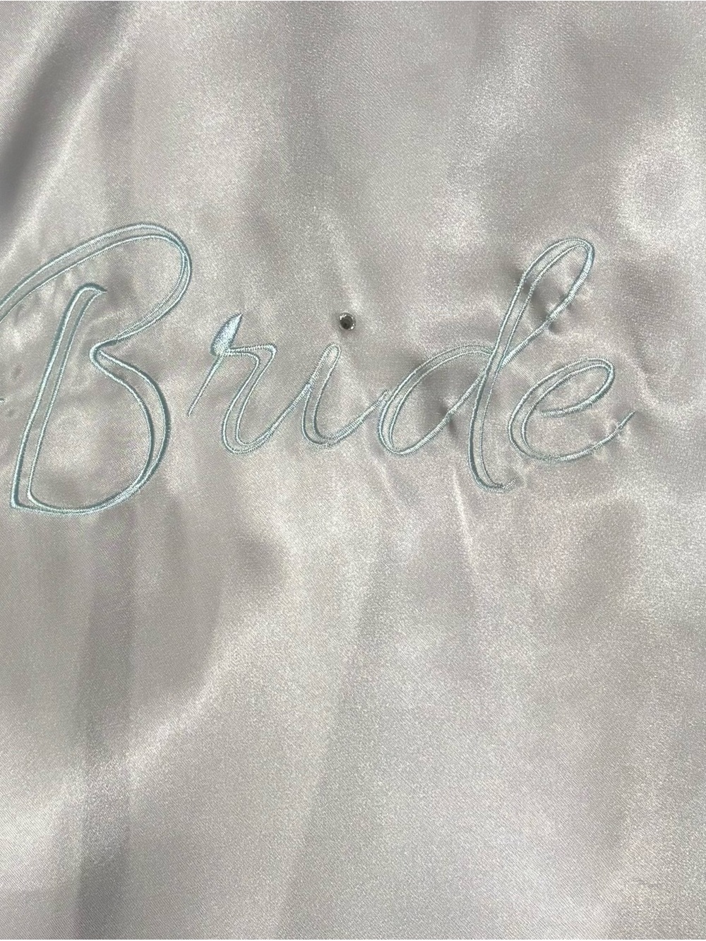 Bridal Satin Robe with Lace Trim and Sash Sz L - Picture 3 of 4